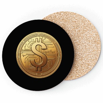 Discover Golden Bitcoin Design Coasters