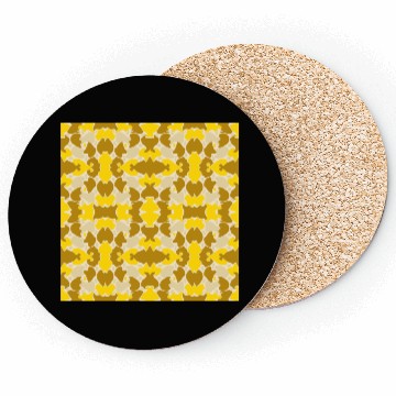 Discover Abstract Gold and Brown Pattern Coasters