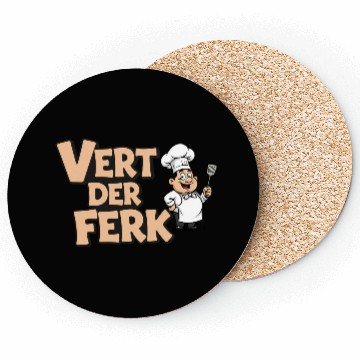 Discover Vert Der Ferk Chef Funny Cooking Gag Gift Coasters