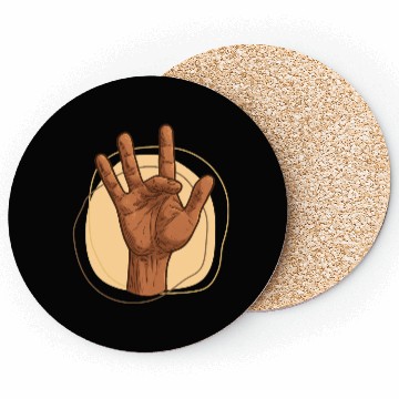 Discover Middle Finger Hand Sign Gesture Illustration Coasters