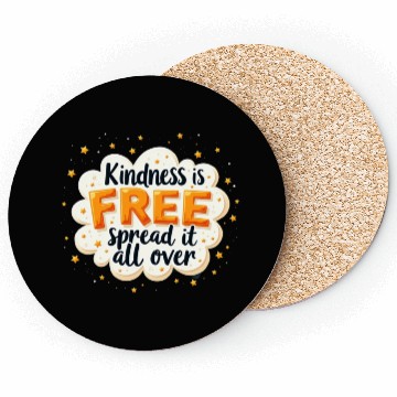 Discover Kindness is Free Inspirational Quote Design Coasters