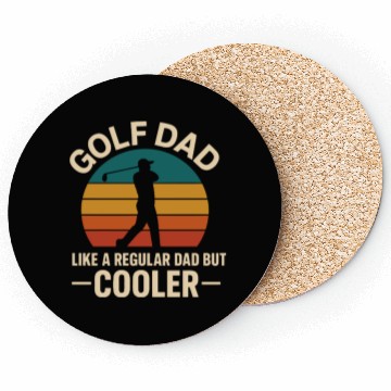 Discover Golf Dad Sunset Silhouette Design Coasters