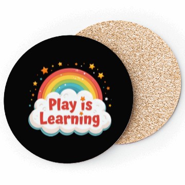 Discover Play Is Learning Preschool Pre-K Kindergarten Coasters