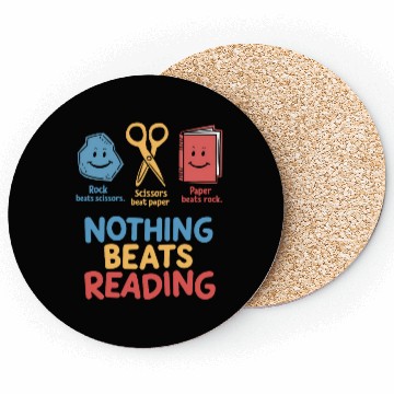 Discover Nothing Beats Reading Funnny Rock Paper Scissors  Coasters