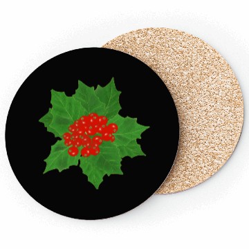 Discover Holly Berry and Leaf Pattern Coasters