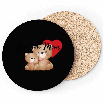 Discover Adorable Mom and Cub Love Bears Coasters