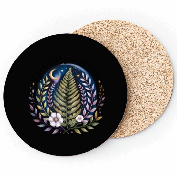 Discover Celestial Fern and Floral Moon Design Coasters
