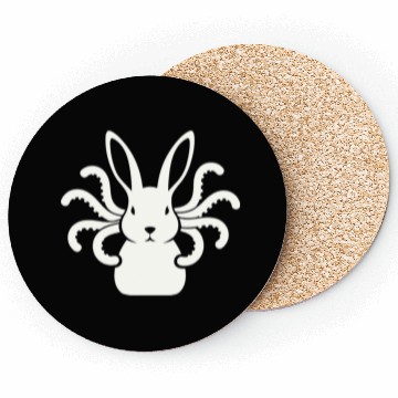 Discover Octopus Bunny │Surreal White Cryptid Animal Mashup Coasters
