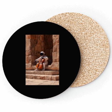 Discover Astronaut with Cello on Ancient Steps Coasters