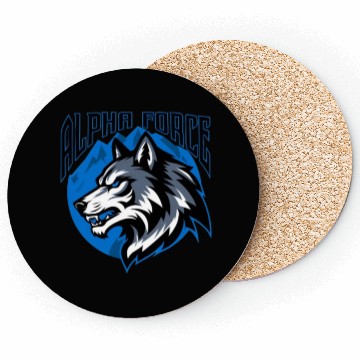 Discover Alpha Force Wolf Emblem Coasters