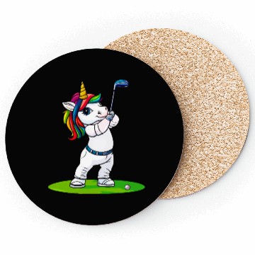 Discover Unicorn golfer Coasters