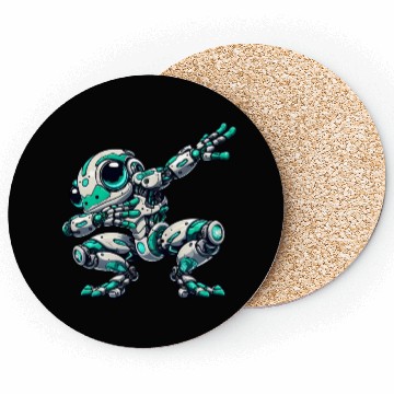 Discover Cool frog cartoon robot cyborg astronaut dabbing Coasters