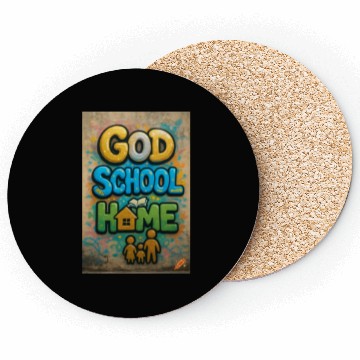 Discover Vibrant Graffiti Style God School Home Design Coasters