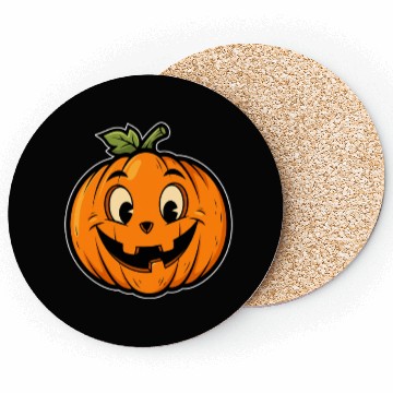Discover Playful Jack-o'-Lantern Cartoon Design Coasters