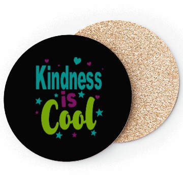 Discover Colorful 'Kindness is Cool' Typography Coasters
