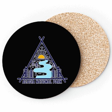 Discover Acadia National Park Camping Scene Coasters