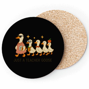 Discover Whimsical Teacher Goose with Ducklings Coasters