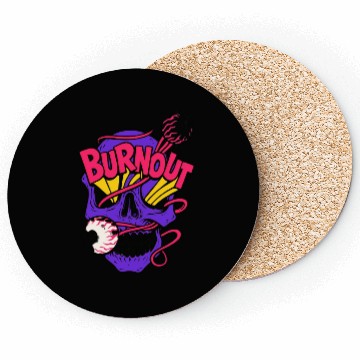 Discover Vibrant Skull with Billiard Balls & Neon Elements Coasters