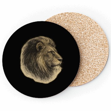 Discover Pencil Majesty Classic Lion Profile Coasters