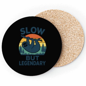 Discover Legendary Sloth Sunset Illustration Coasters