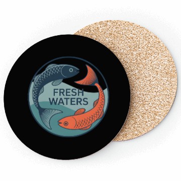 Discover Fresh Waters Koi Fish Artwork Coasters