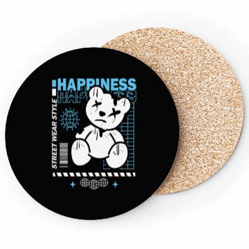Discover Urban Graffiti Teddy Bear Design Coasters