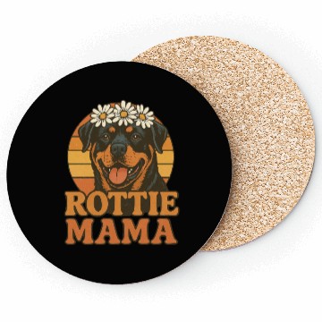 Discover Rottie Mama with Daisy Crown Coasters