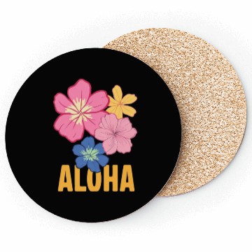 Discover Tropical Aloha Floral Design Coasters