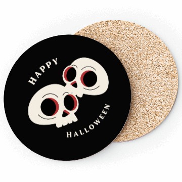 Discover Kawaii Skull Halloween Illustration Coasters