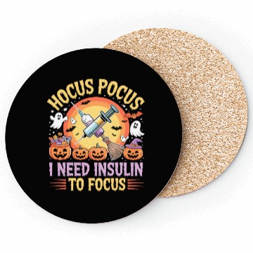 Discover Diabetes Hocus Pocus I Need Insulin to Focus Boys Coasters