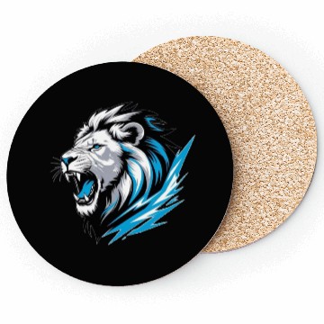 Discover Electric Lion Roar Graphic Coasters