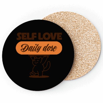 Discover Self Love Cat Daily Dose Coasters