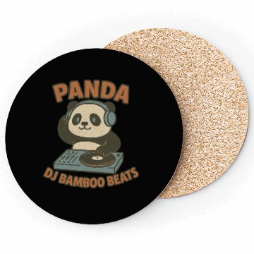 Discover Panda DJ Bamboo Beats Illustration Coasters