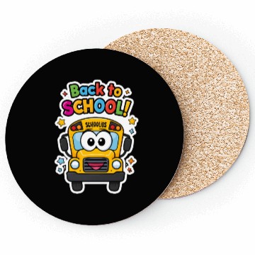 Discover Back to School Happy School Bus Coasters