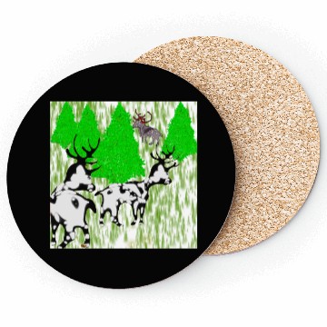 Discover Whimsical Forest Moose with Reindeer Coasters