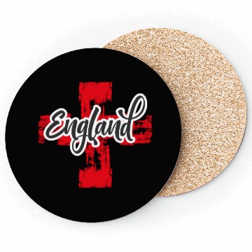 Discover England Flag with Bold Typography Coasters