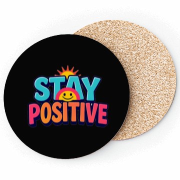 Discover Vibrant Stay Positive Sun Design Coasters