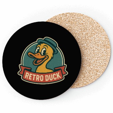 Discover Retro Duck Badge Design Coasters