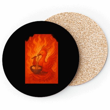 Discover Fiery Phoenix with Ramen Bowl Coasters