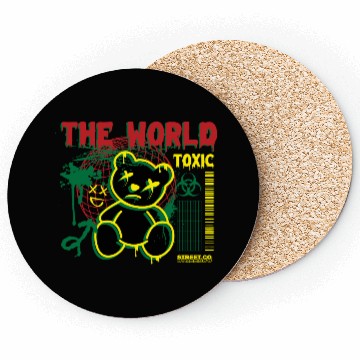 Discover Toxic World Kawaii Bear Artwear Coasters