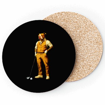 Discover Pitbull golfer Coasters
