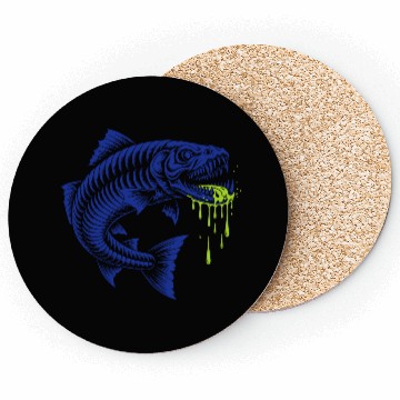 Discover Neon Rage Fish Graphic Coasters