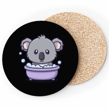 Discover Cute Koala Bear Taking a Bubble Bath Relaxing  Coasters