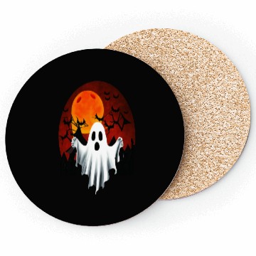 Discover Haunted Night Ghost with Bats Coasters