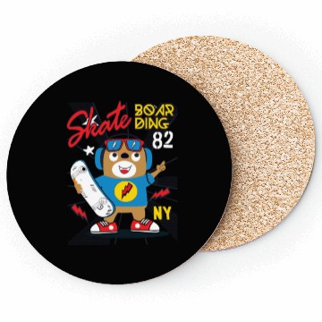 Discover Skateboarding Bear NY Skate Coasters