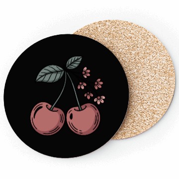 Discover Cherry Boho Blossoms and Berries Delight for Coasters