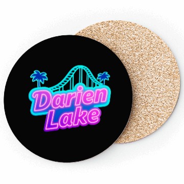 Discover Neon Daren Lake Sign with Roller Coaster and Palms Coasters