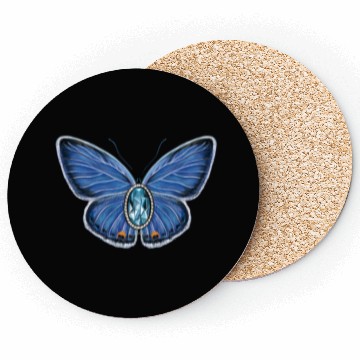 Discover March Eastern Tailed Blue Butterfly Gemstone Art Coasters