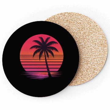 Discover Tropical Sunset Palm Silhouette Coasters