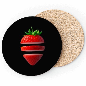 Discover Deconstructed Strawberry Illustration Coasters